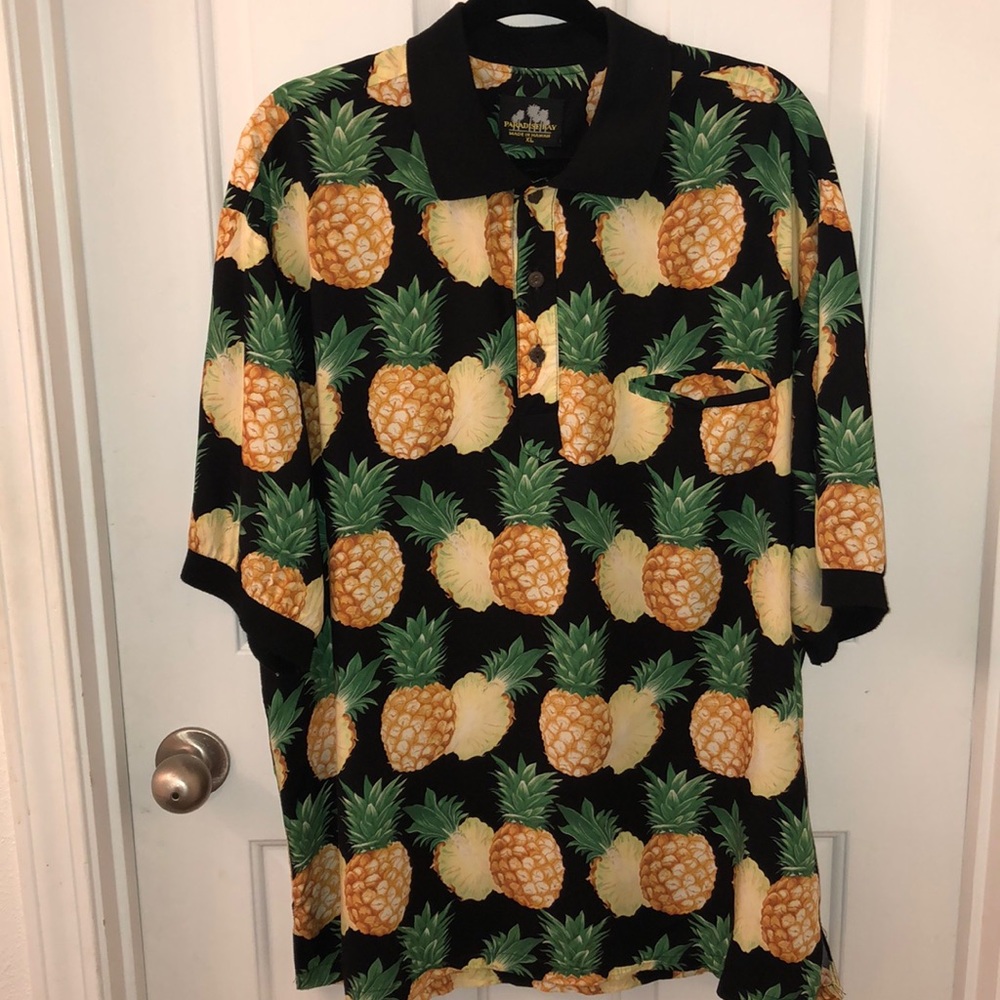 Sold!!Paradise Bay pineapple Polo Hawaiian Dad - Picture 1 of 8